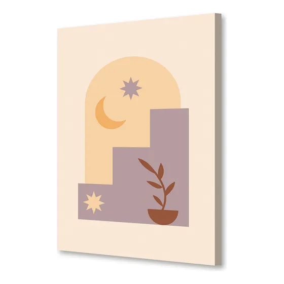 Cuadro Decorativo Minimalista Geometría Sol Y Luna
