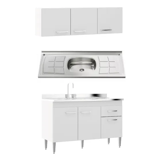 Kit Cocina Bajo Mesada, Aereo 3 Puertas Y Pileta Centro