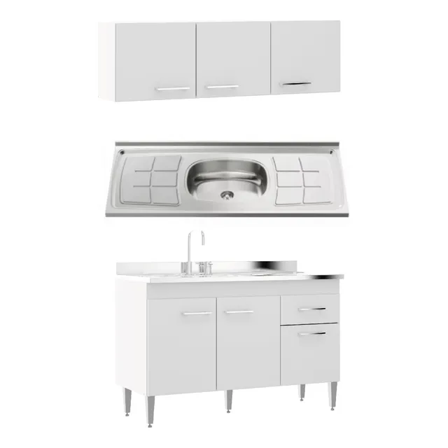 Kit Cocina Bajo Mesada, Aereo 3 Puertas Y Pileta Centro