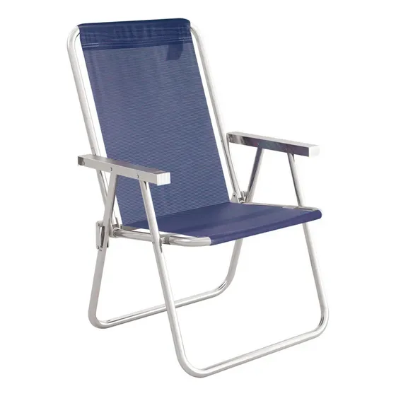 Reposera Silla Alta Plegable En Aluminio Conforto Total Mor