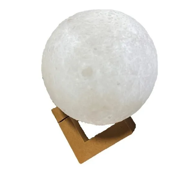 Lampara Luna 3d Touch Led Dos Colores Luz Con Base Carga Usb