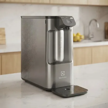 Purificador de Água Gelada Fria e Natural Eletrônico Placa Compacto Electrolux PE12G com Filtro Carvão 6 meses ou 3000L Painel Touch Cinza