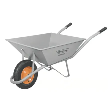 Carrinho De Mão Tramontina Extraforte 65l Obra Construção Cinza