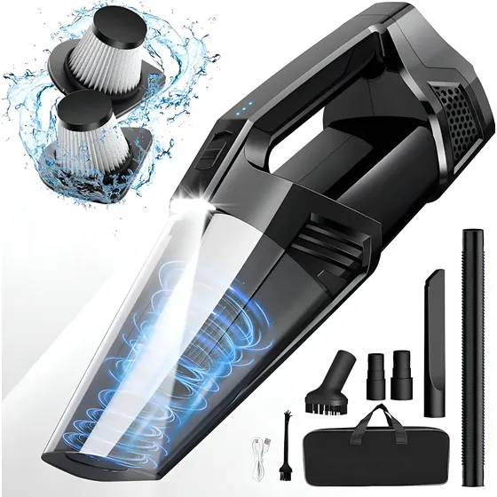 Aspirador De Pó Sem Fio Portátil Com Luz Led, Alta Sucção, Recarregável E Leve, Ideal Para Carro, Casa, Escritório E Pelos De Animais