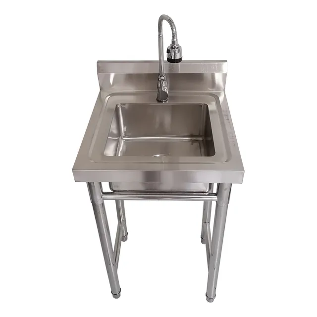 Lavafondos Simple 60x60x90 Inoxidable Con Llave Monomando