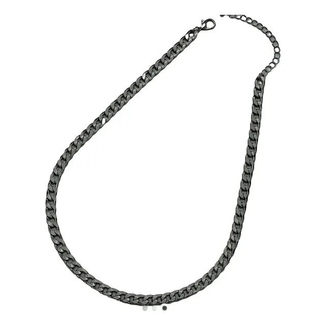 Moderna Cadena Negra Acero Muy De Moda. 5mm