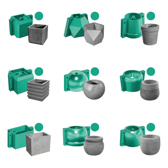 Moldes Para Macetas Cemento Yeso N°10 Diseños Para Elegir X3