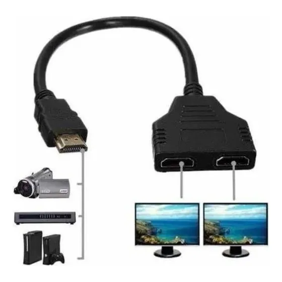 Cabo Duplicador Hdmi Y 1 Entrada 2 Saidas Splitter 1x2