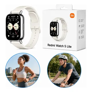 Relógio Smartwatch Redmi Watch 5 Active Lite Xiaomi Branco Gold Prateado