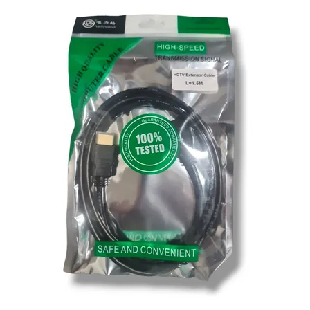 Cable Extensión Hdmi Macho A Hembra 1.5mts Negro