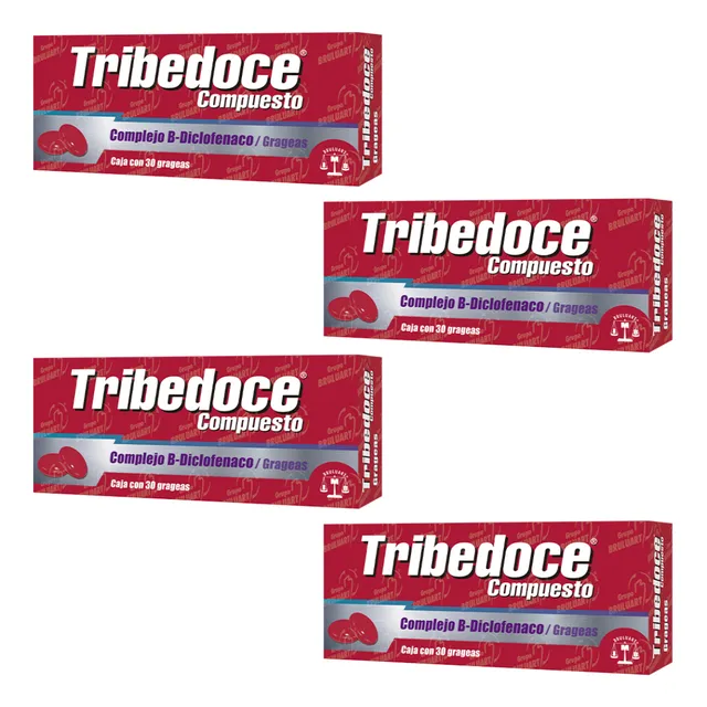 Tribedoce Compuesto - Complejo B Y Diclofenaco 4 Cajas 30 Gr