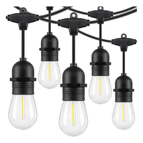 Guirnalda De Luces Led Exterior 14.6metros 24+2 Focos Plásticos Edison S14 Blanco Cálido Serie Luz Vintage Decorativas Ununmx