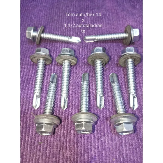 Tornillo Autotaladrante 14x1.1/2 Hex/ Con Arandela Sellante