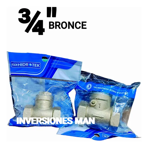 Válvula Horizontal Check 100% Bronce 3/4 PuLG Clase A Nueva