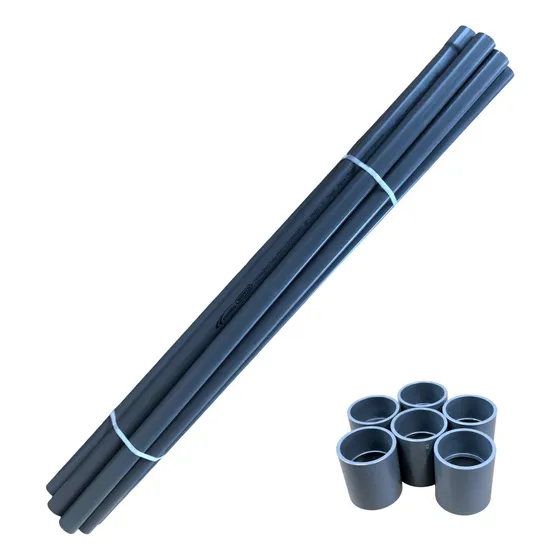 8 Caños  Pvc 50 Mm X 1.5 Metros Pileta Riego Pn 10  Gris
