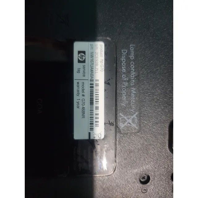 Hp G70-468nr Laptop Negro