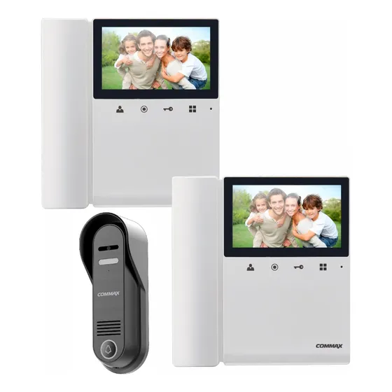 Kit Portero Visor Commax Lcd 4 Con 2 Visor Visores Cdv43k Color Blanco
