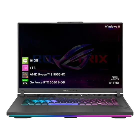 Notebook Gamer Asus Rog Strix Ryzen 9 16gb 1tbssd Rtx5060