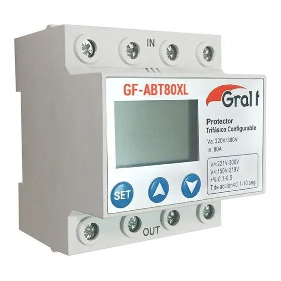 Protector De Tension Trifasico 3 Fases 80a Gfabt80xl Gralf