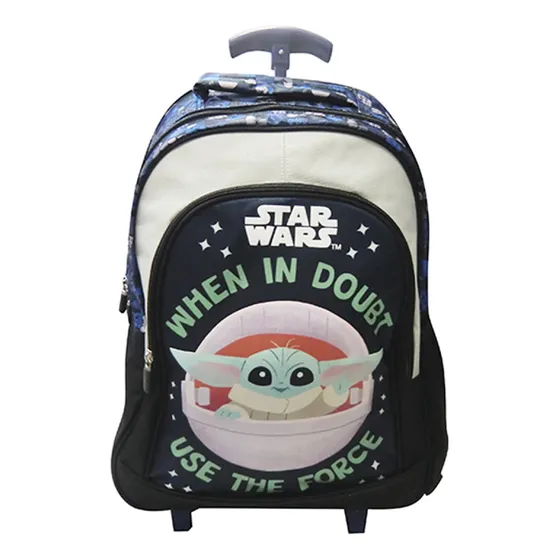 Mochila Infantil Baby Yoda Star Wars 40x30x14 Escolar Ruedas