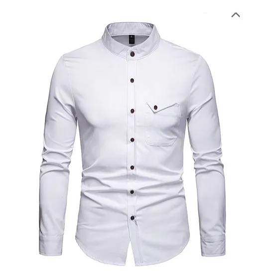 Camisas Fit Cuello Mao Para Caballero