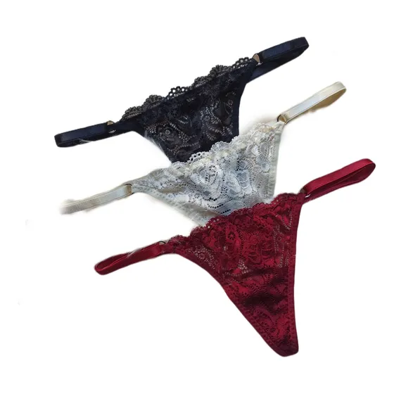 Hilos Ajustables Lenceria Encaje Pantys Pack X 3 Unidades