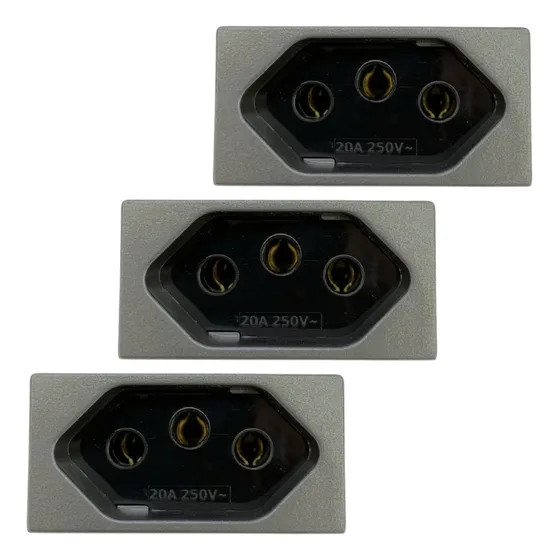 3 Módulo Tomada 20a 2p+t Revitá Concreto Soprano 5ub99403ct