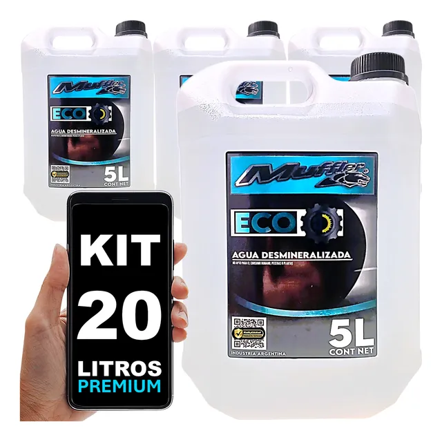 Agua Destilada Desmineralizada X 5lts Pack X 4 Unidades