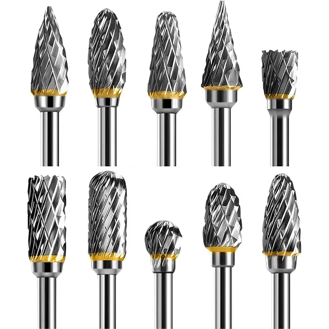 Set 10 Mechas Brocas Fresas Rotativas Carburo De Tungsteno