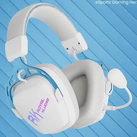 Auriculares Gamer Rk Royal Kludge HG103 Blancos 7.1 con Micrófono y Bluetooth 5.3 para PS5, Xbox y PC