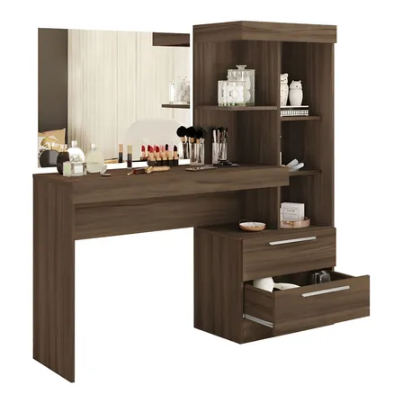Escrivaninha Penteadeira Notável Móveis Cor Nogal
