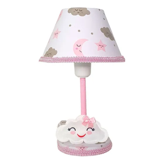 Abajur Infantil Luminaria Quarto Bebê Mesa Menina Nuvem