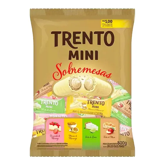 Chocolate Trento Mini Sobremesas Sabores Sortidos 800g
