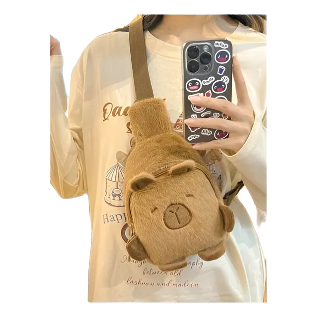 Bolso Cruzado De Capibara Marrón