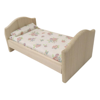 Mini Cama Individual De Madera A Escala 1:12 Con Sábana, Mini Cama Individual De Madera A Escala 1:12 Con Sábana,