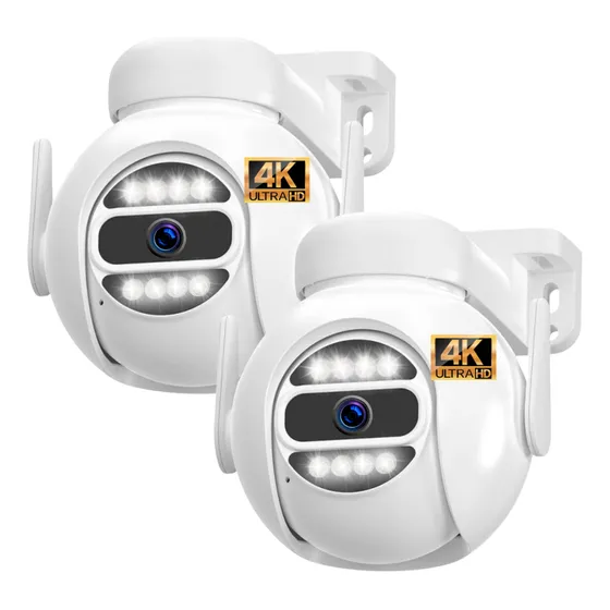 Kit 2 Câmera Ip Ptz Wi-fi 4mp 4k Visão Noturna Colorida