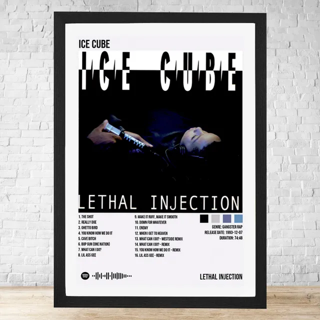 Cuadro Ice Cube Lethal Injection 30x40 C/vidrio Y Marco C134