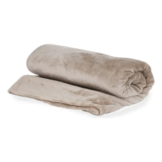 Cobertor Personal Cobija Polar Caliente Y Suave Individual Color Beige Diseño de la tela Liso