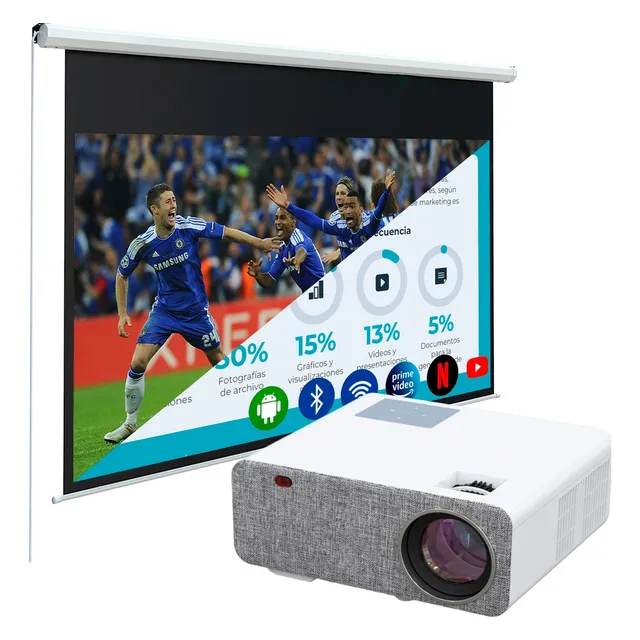 Proyector Smart Sd500 Fullhd Ecran 120 Pulgadas Blanco