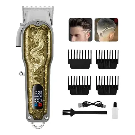 Máquina Profissional Recarregável Para Cabelo E Barba Dourad Amarelo 110220 V