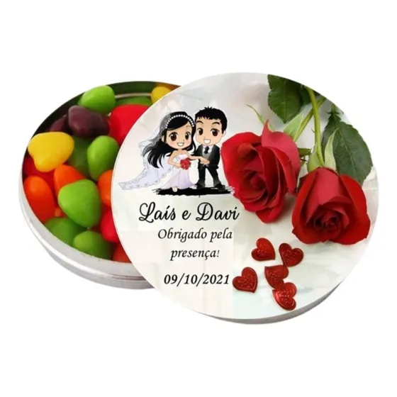 100 Latinhas + 100 Rotulos Personalizados Lembrancinhas 
