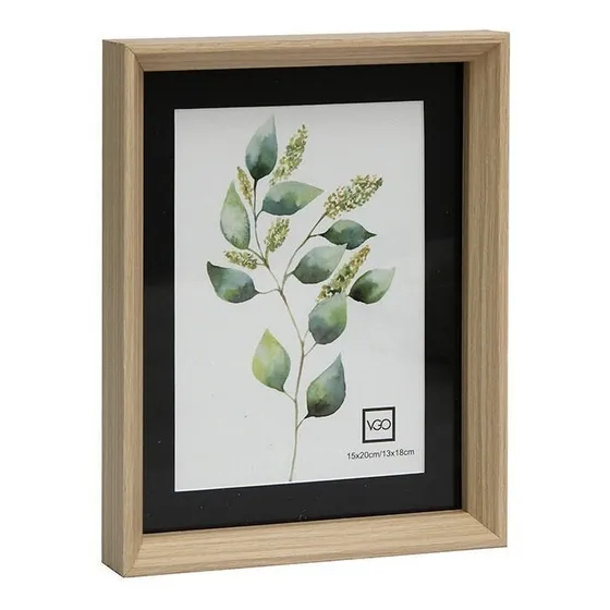 Portarretratos Madera Con Paspartu Foto 15x20 O 20x25cm Color Beige