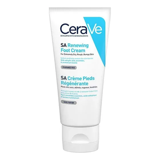 Crema para pies CeraVe Crema Renovadora de Pies con Ácido Salicílico en tubo depresible de 88mL/88g neutro