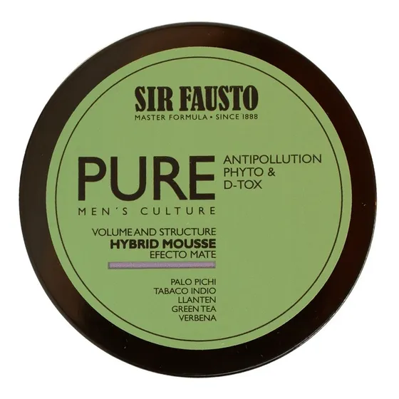 Sir Fausto Pure Hybrid Mousse Cera Detox Volumen Mate 100ml