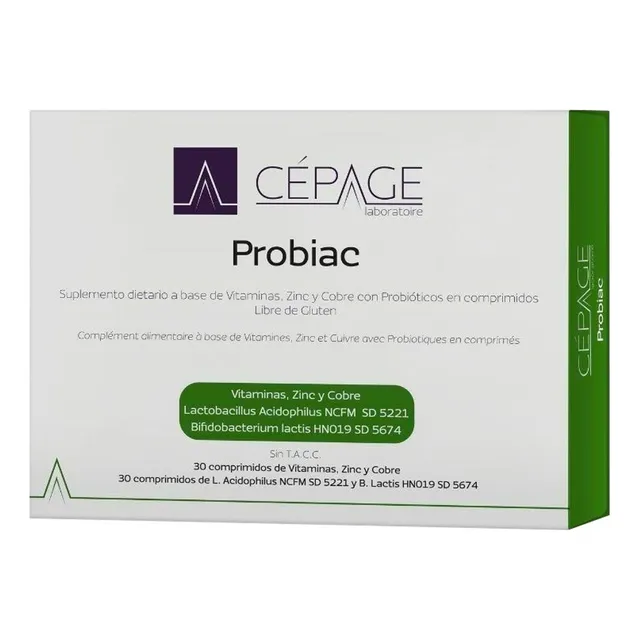 Cepage Probiac Vitaminas Zinc Cobre Probióticos 30 Comp