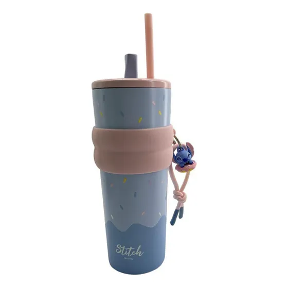 J Vaso Miniso Stitch Donut De Acero Inoxidable De Doble