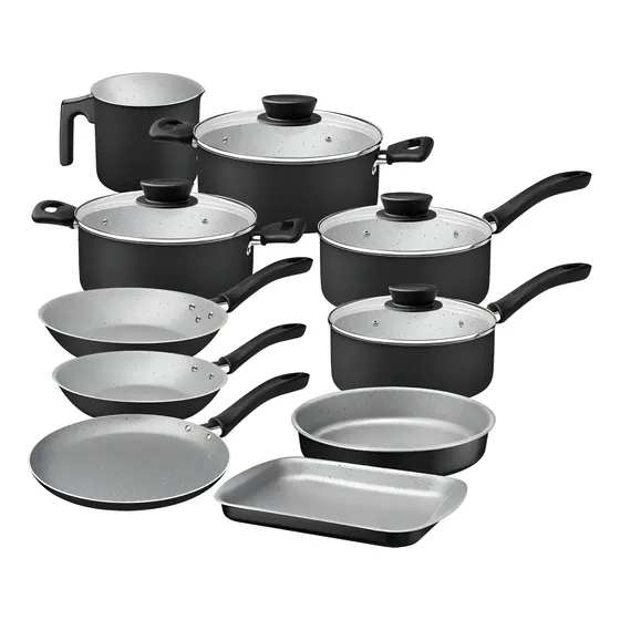 Juego de utensilios de cocina Linz Tramontina de aluminio, 10 piezas, color negro | Cuotas sin interés