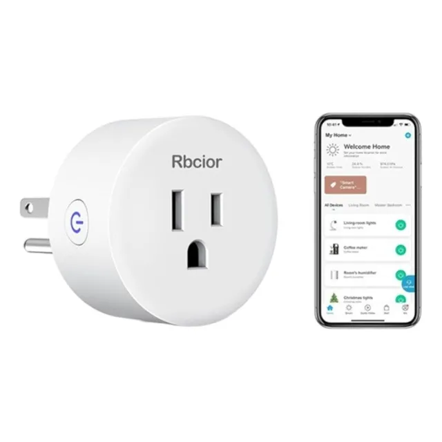 Enchufe Inteligente Wifi Smart Plug Rbcior De 10a/1200w Max Color Blanco
