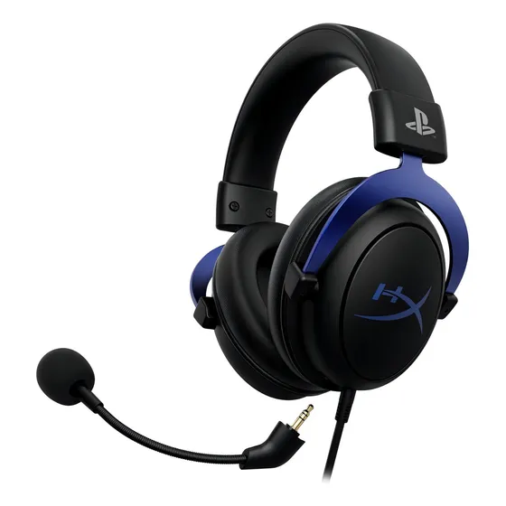 Fones de ouvido Hyperx Cloud Blue PS4 com microfone azul
