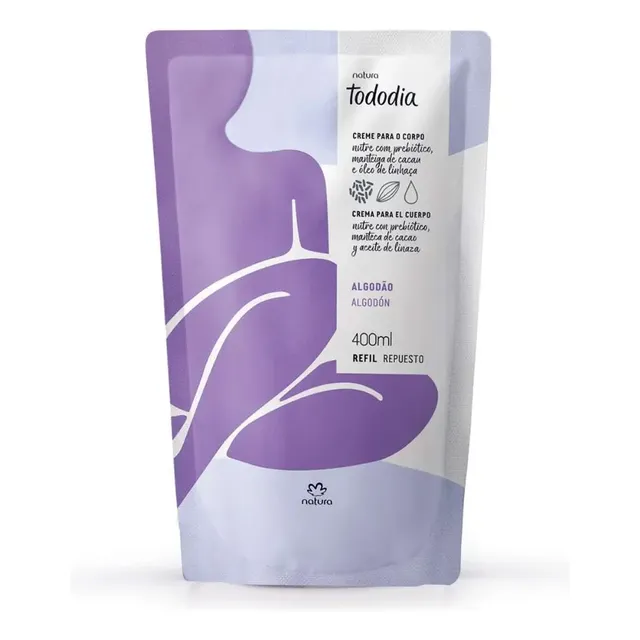 Refil Creme Nutritivo para o Corpo Natura Tododia Algodão 400ml